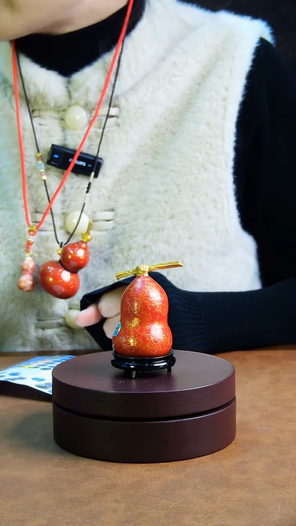 【闪购商品】38直播一物一图大漆酒葫芦送底座送挂绳