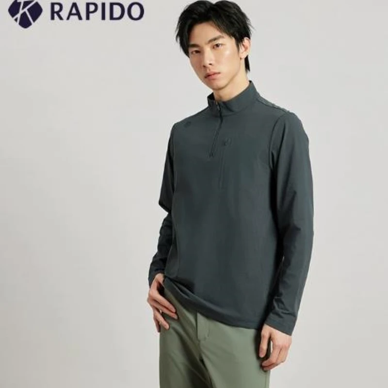 Rapido【新品】2025春季男士O系列抗菌速干防晒半拉链长袖CN5Z41O37