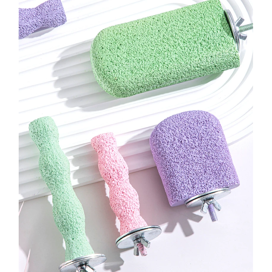 鹦鹉站杆鸟玩具用品鸟笼配件鹦鹉磨牙棒鸟磨爪棒站架磨砂站杆站台