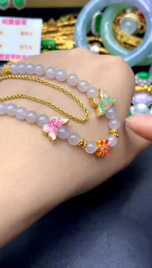 颈饰18K金镶嵌翡翠235-中国好珍宝