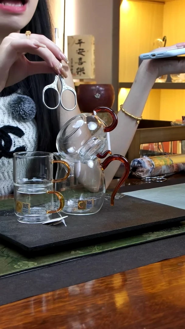 丰登壶+慕然+逸杯一对 琥珀+茶剪