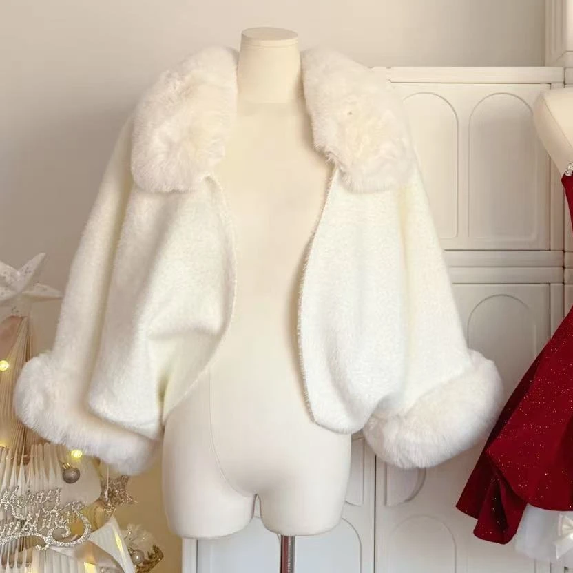 大码法式女秋冬毛毛外套10507