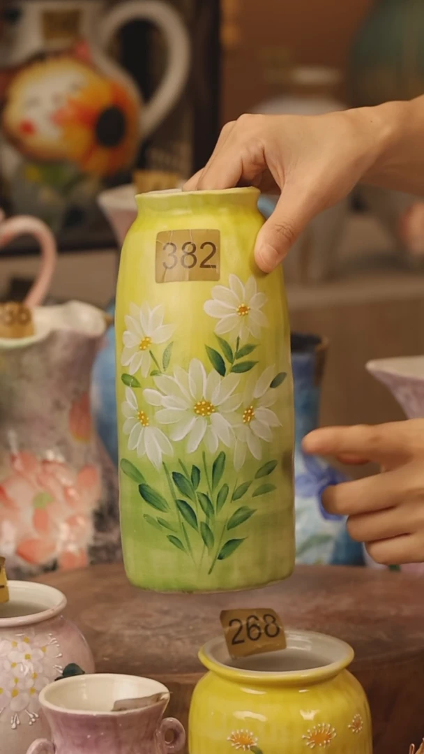 陶瓷382景德镇设计师手作花器摆件侘寂风