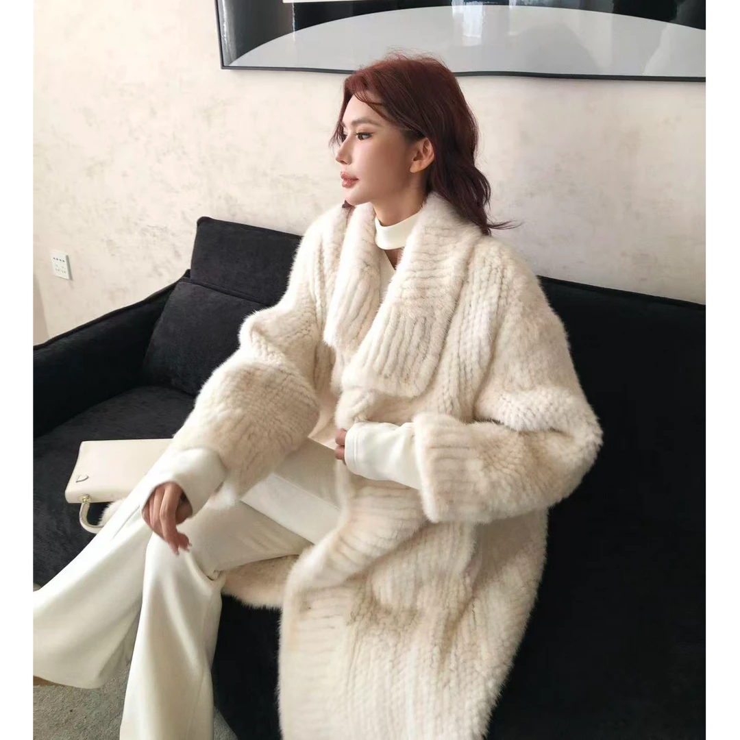 婉君【宝藏水貂】紫标丹麦哥本哈根水貂手工编织皮草LWJ25D4C4326