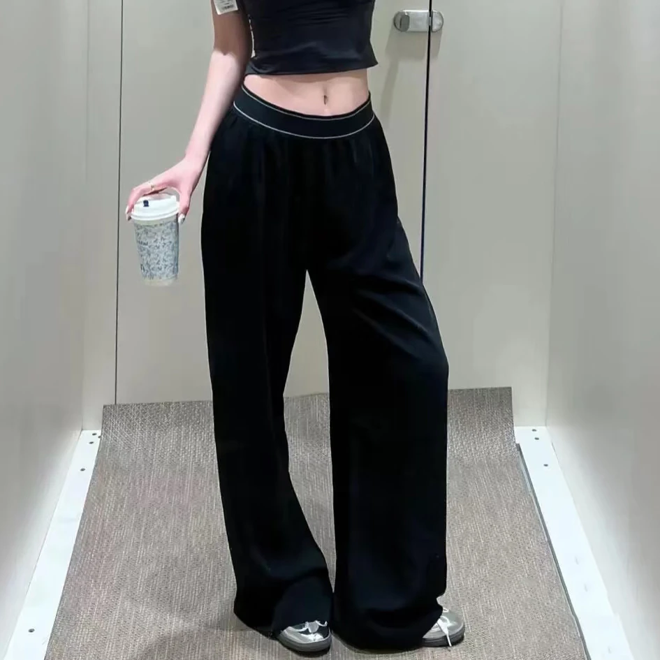 新款夏季宽松休闲时尚显瘦百搭速干垂感运动直筒裤