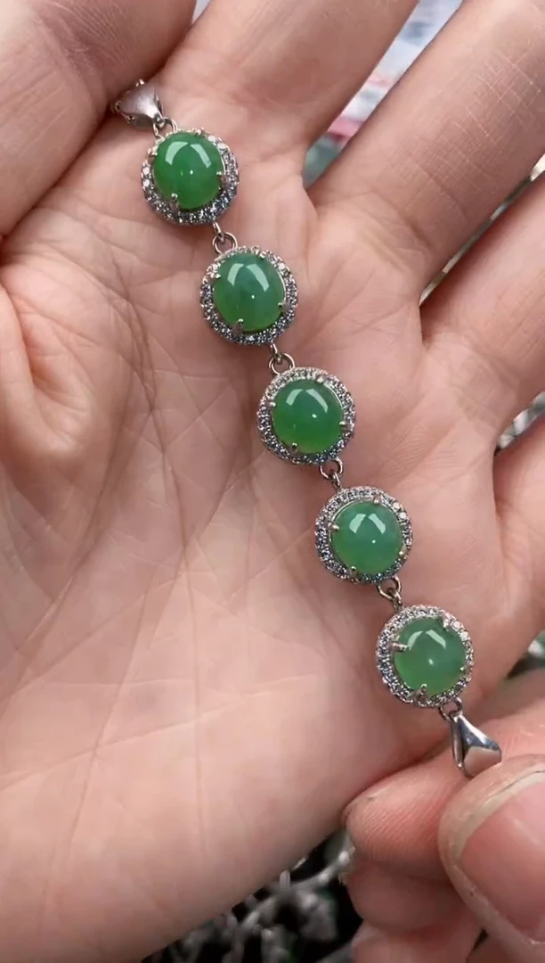 银S925镶嵌戒指翡翠444   10