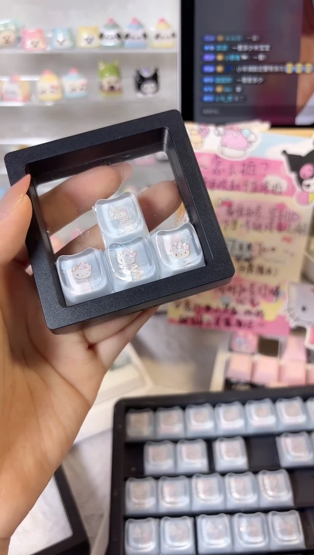 19.水蓝KT芭蕾四颗滴胶键帽