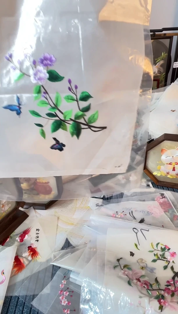 织绣纯手工苏绣双面绣绣布78