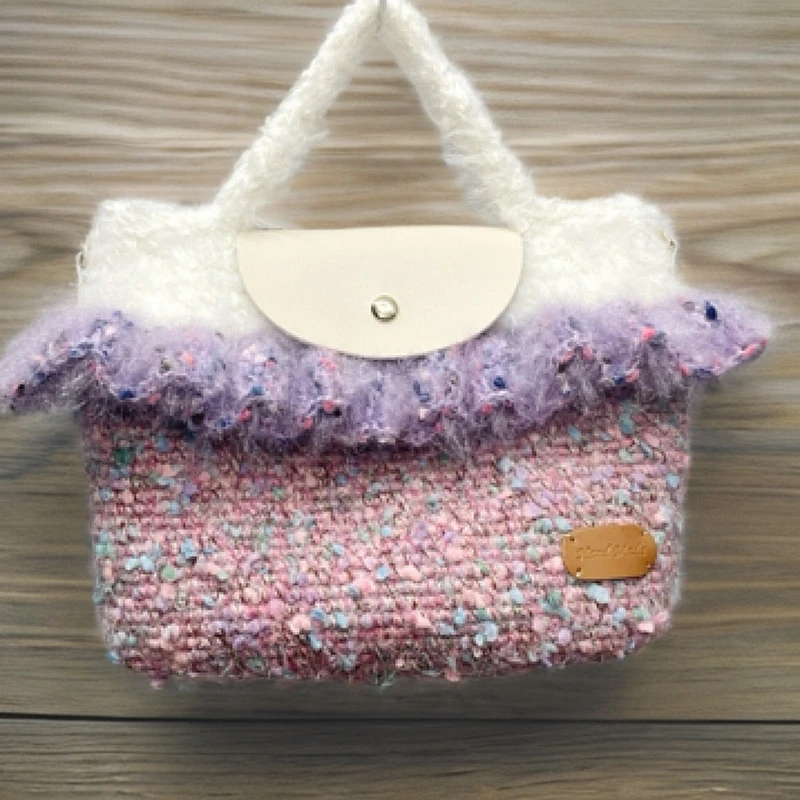 纯手工钩织手混线包包