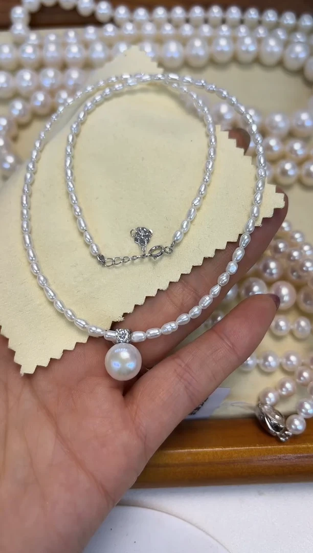 颈饰银S925镶嵌淡水珍珠设计款