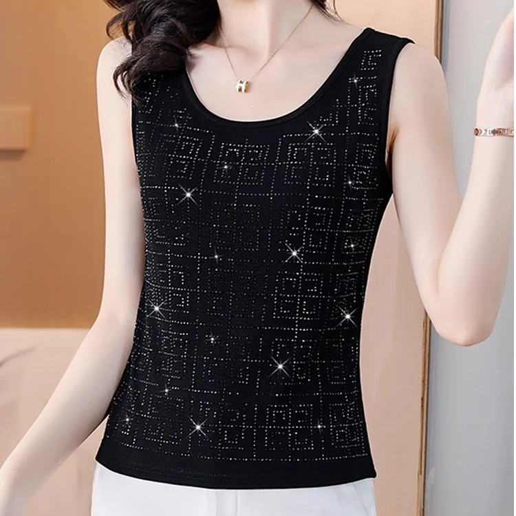 妈妈2025黑色吊带背心女内搭春秋无袖夏季小衫西装打底女士上衣夏