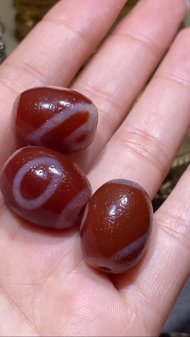 散珠玛瑙/玉髓（覆膜）W00043-红肉达洛一Y双靠山单珠多样性发一