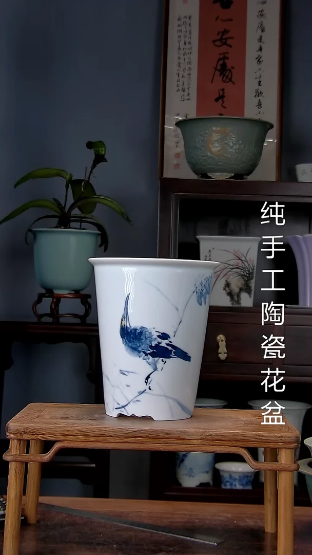 景德镇手工陶瓷花盆