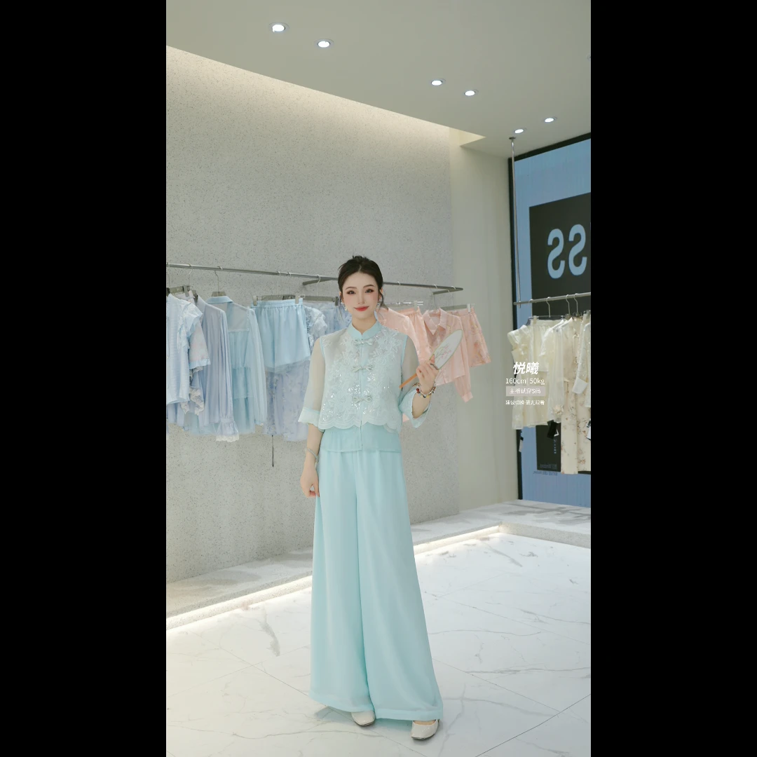 【茹梦时光】小众轻奢减龄国风汉元素绣花休闲套装GY25XT080497-2