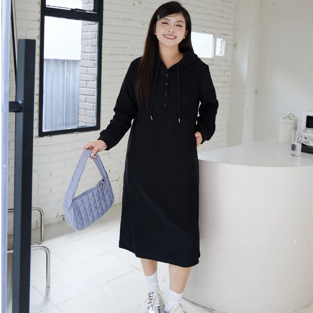 【C】秋冬连帽休闲连衣裙舒适显瘦长袖宽松2222
