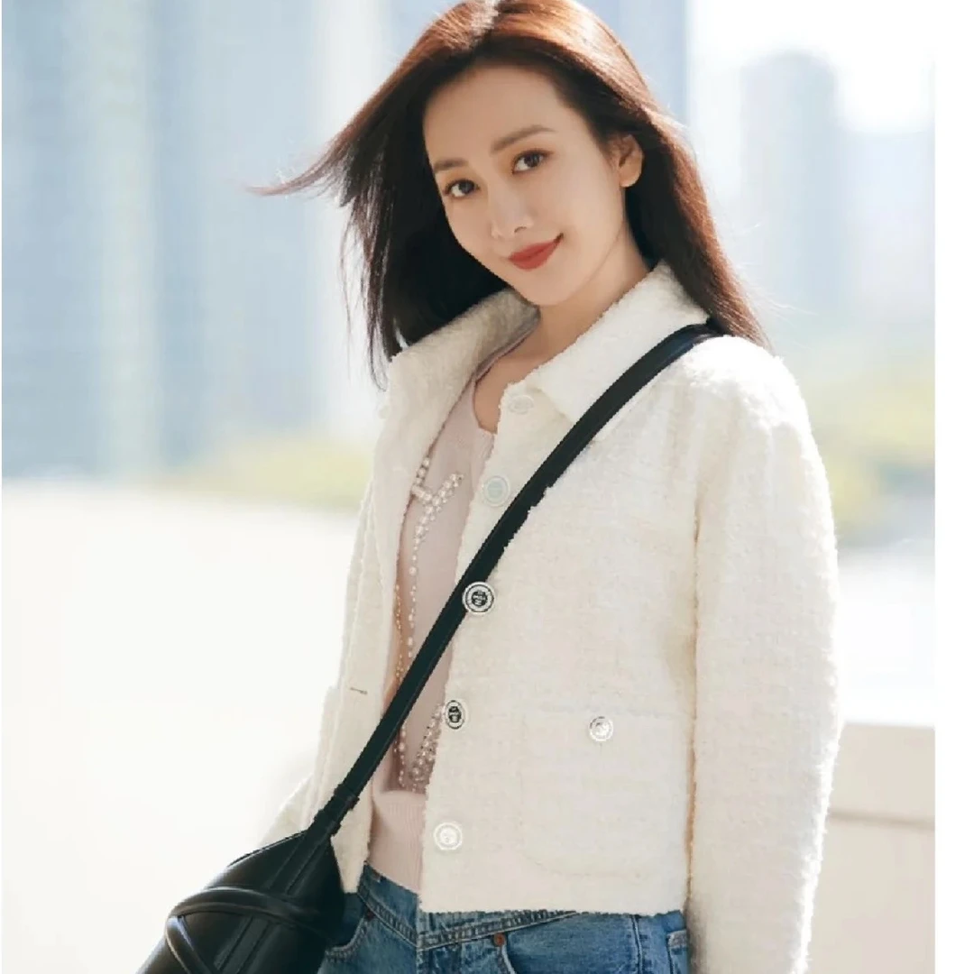 99新 Chanel/香奈儿 19C早春度假 邮轮系列白色翻领小外套 38码