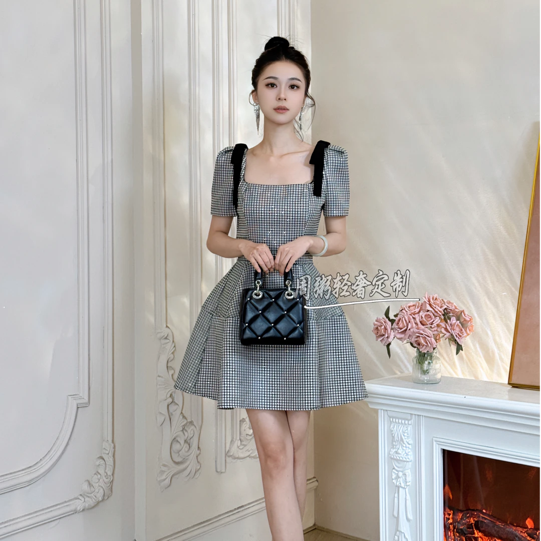 【周粥定制】国内设计师品牌 显瘦收腰法式轻奢连衣裙61228