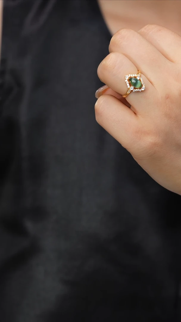 和田玉戒指银S925镶嵌1