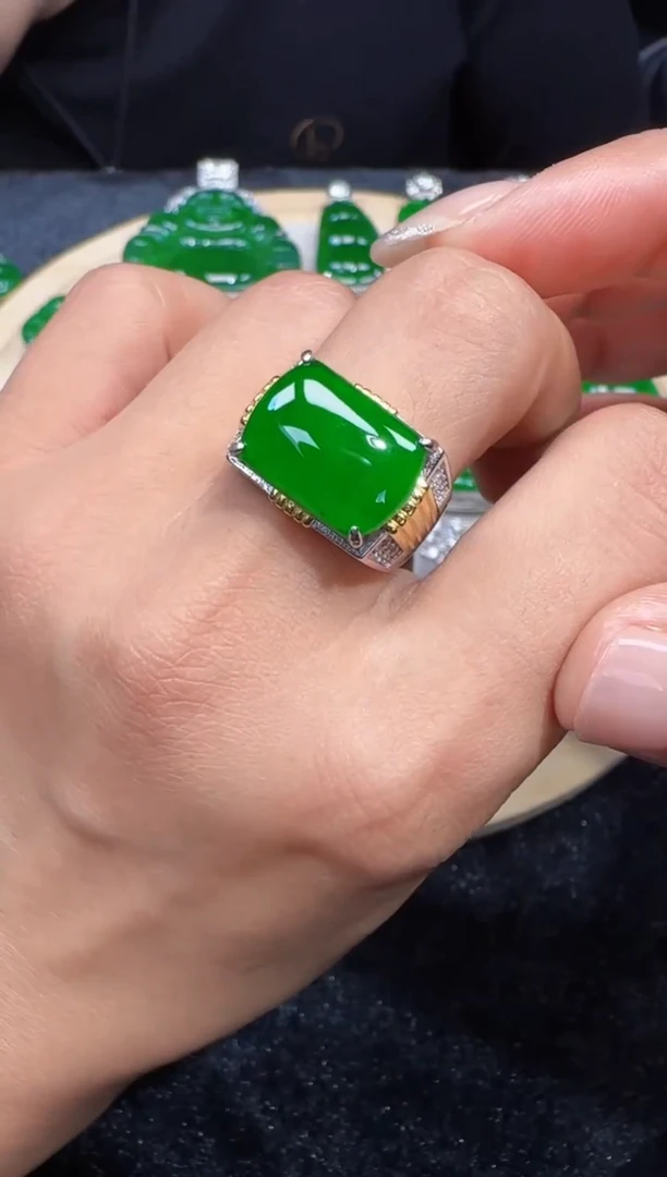 未镶嵌定制翡翠翡翠戒指64