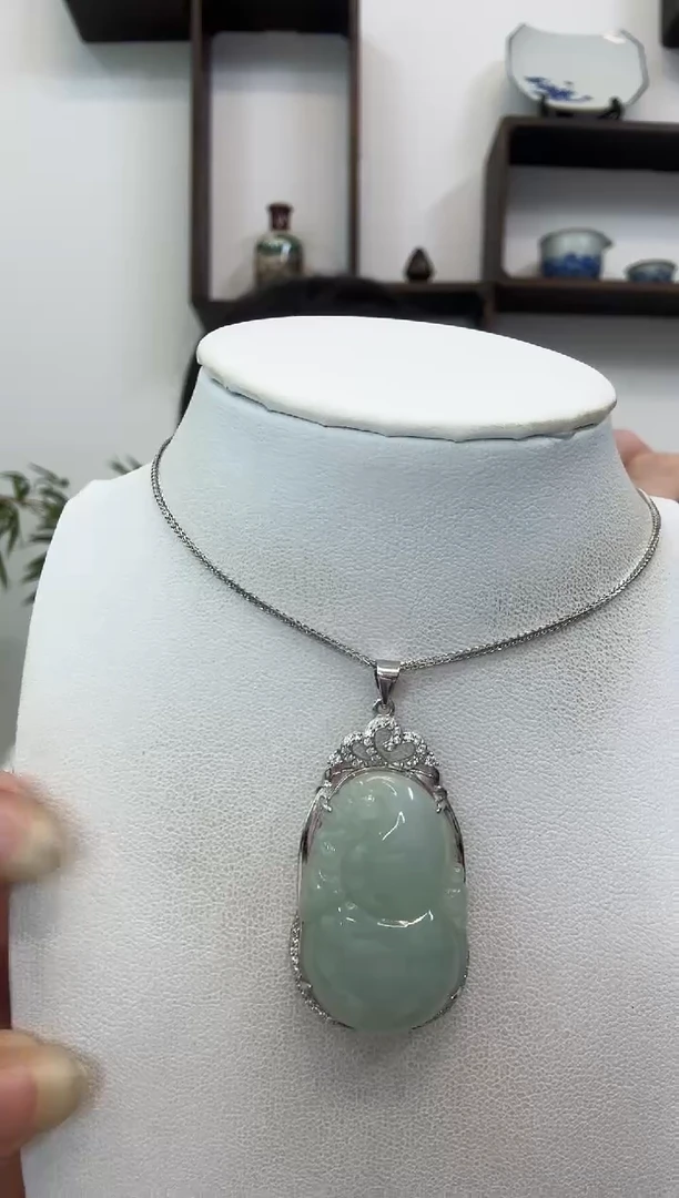 吊坠(赠链)银S925镶嵌翡翠葫芦