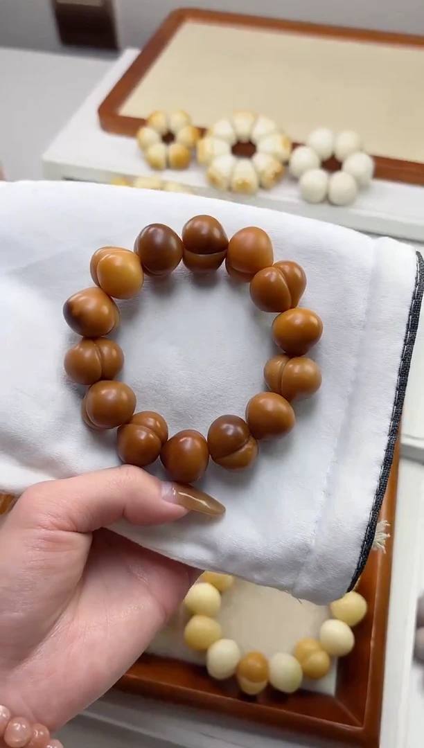 手串菩提根/象牙果妞沐v20干磨屁桃20mm手串瑕疵不补