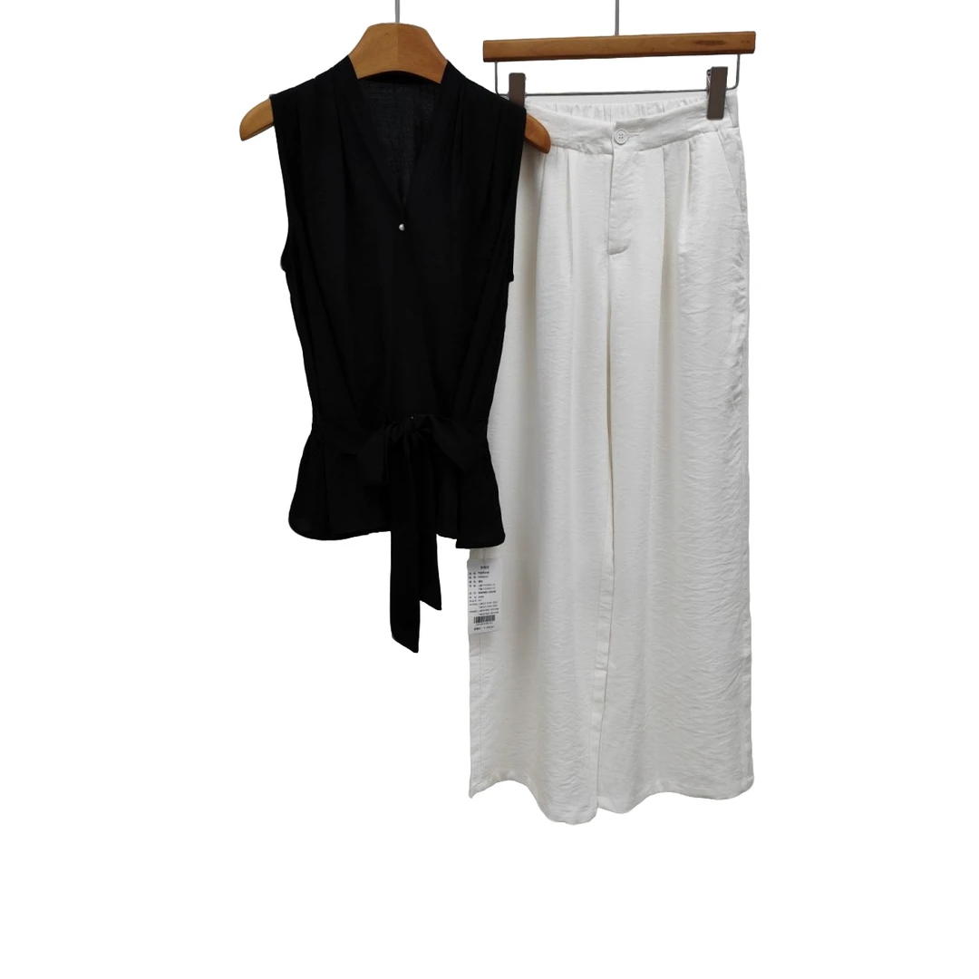 YITONG/倚桐2025夏季时尚气质无袖上衣休闲裤两件套（J5618252）