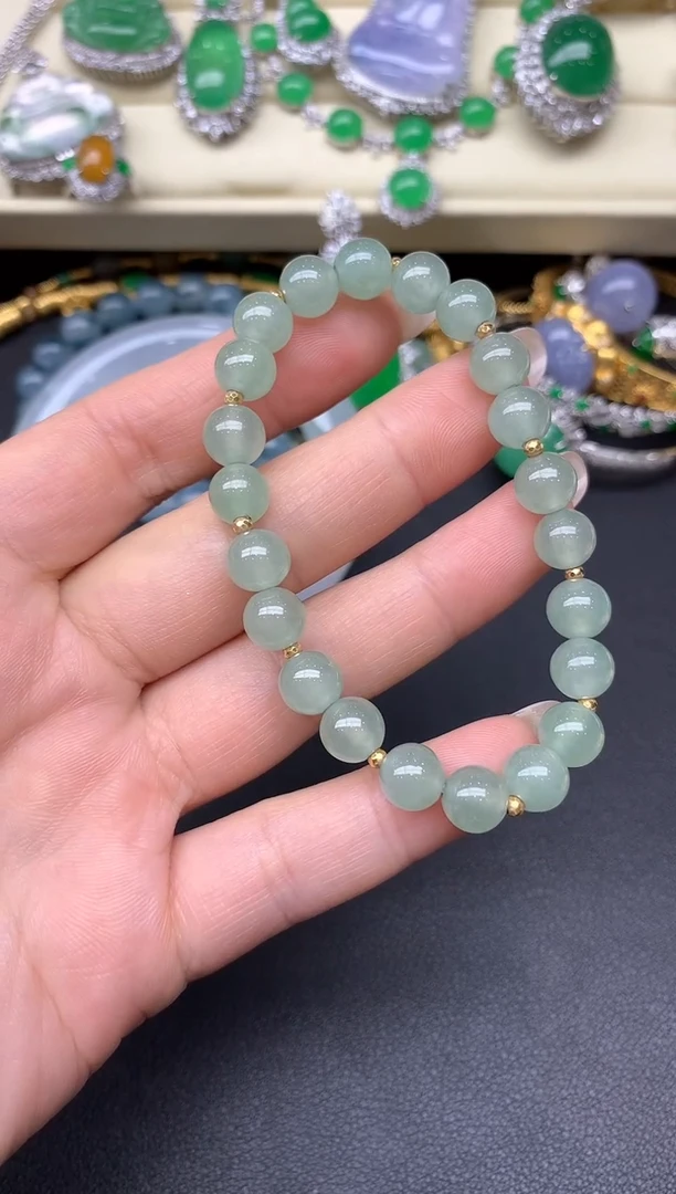 手串翡翠18K金镶嵌143-七夕珠宝季