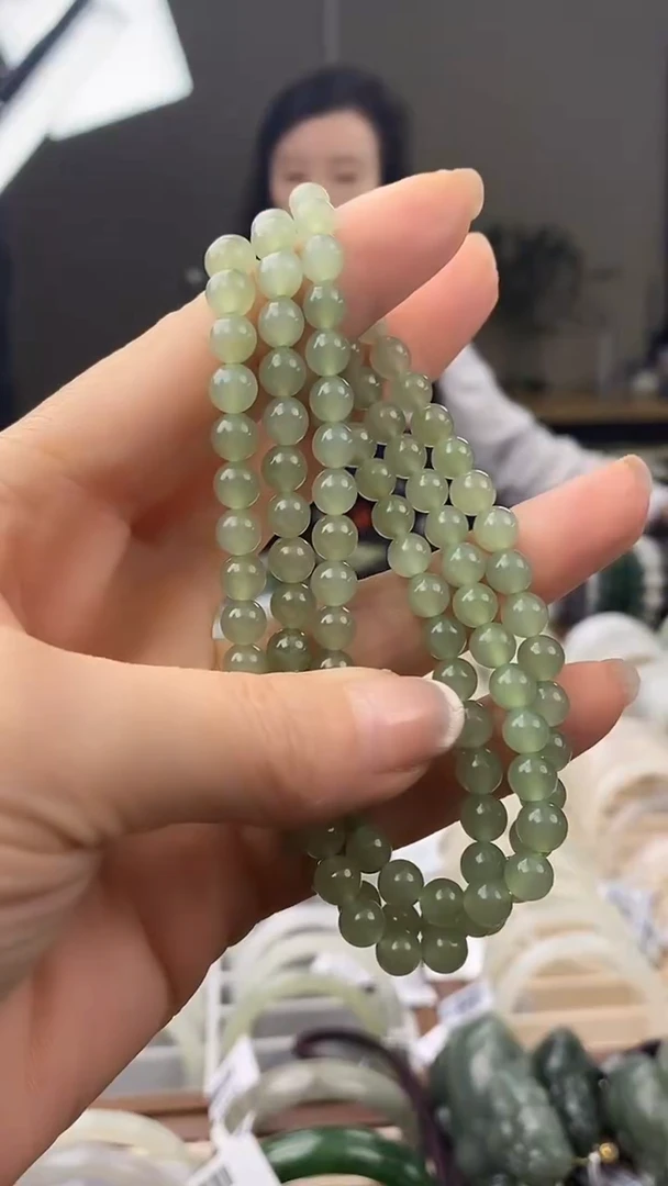 颈饰未镶嵌和田玉晴水108颗6mm项链