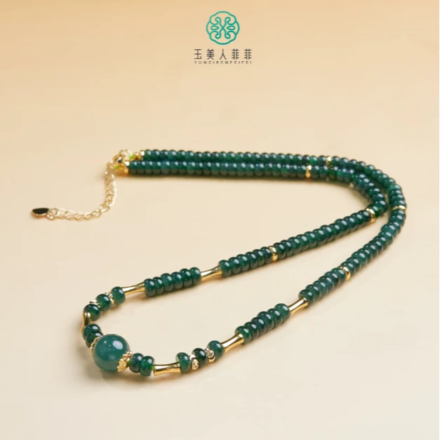 石惑珠宝@翡翠项链约5mm/多样性发一