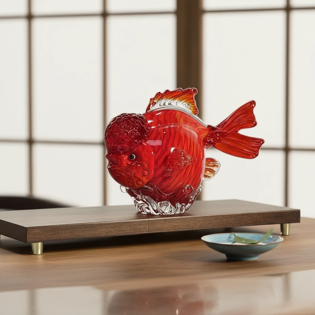 二仚堂淄博琉璃金鱼手工新中式金玉满堂非遗热塑工艺品摆件