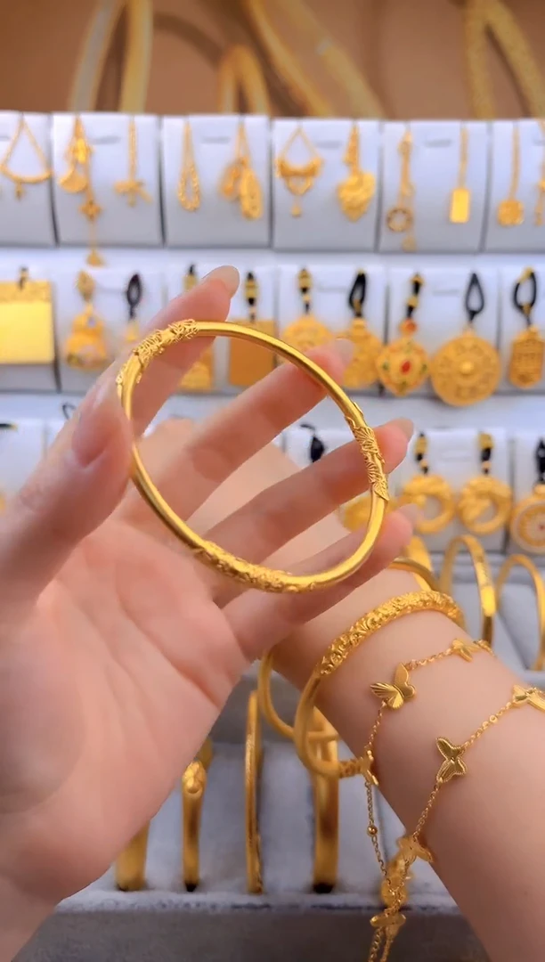 无足银繁花似锦手镯  总重25g外2.3g   58圈口