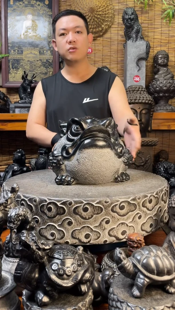 石材30金蟾天然青石雕刻