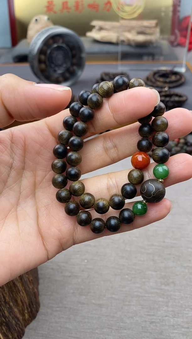 【闪购商品】沉香手串芽庄黄棋楠沉水老料0.8＋祥云1.2设计