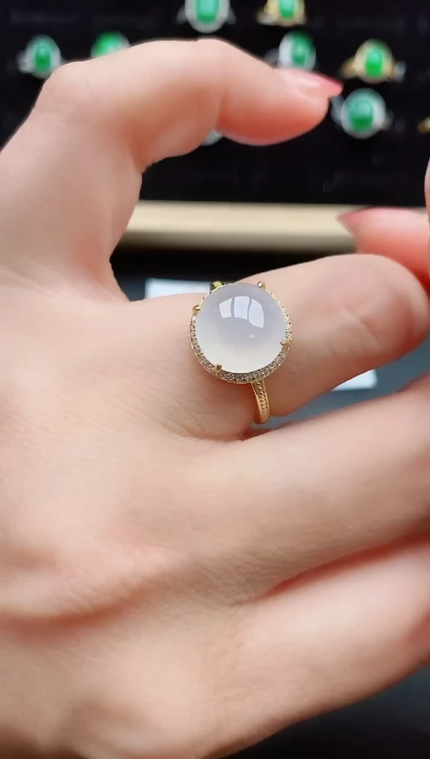 【闪购商品】翡翠戒指银S925镶嵌8000