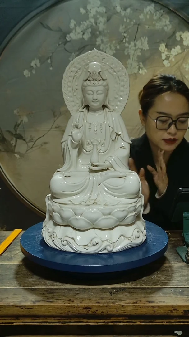观音德化瓷观音造像高50公分