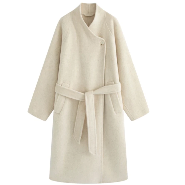 李小瘦大码女装【威尼斯周末】冬季气质宽松显瘦中长款双面呢女169