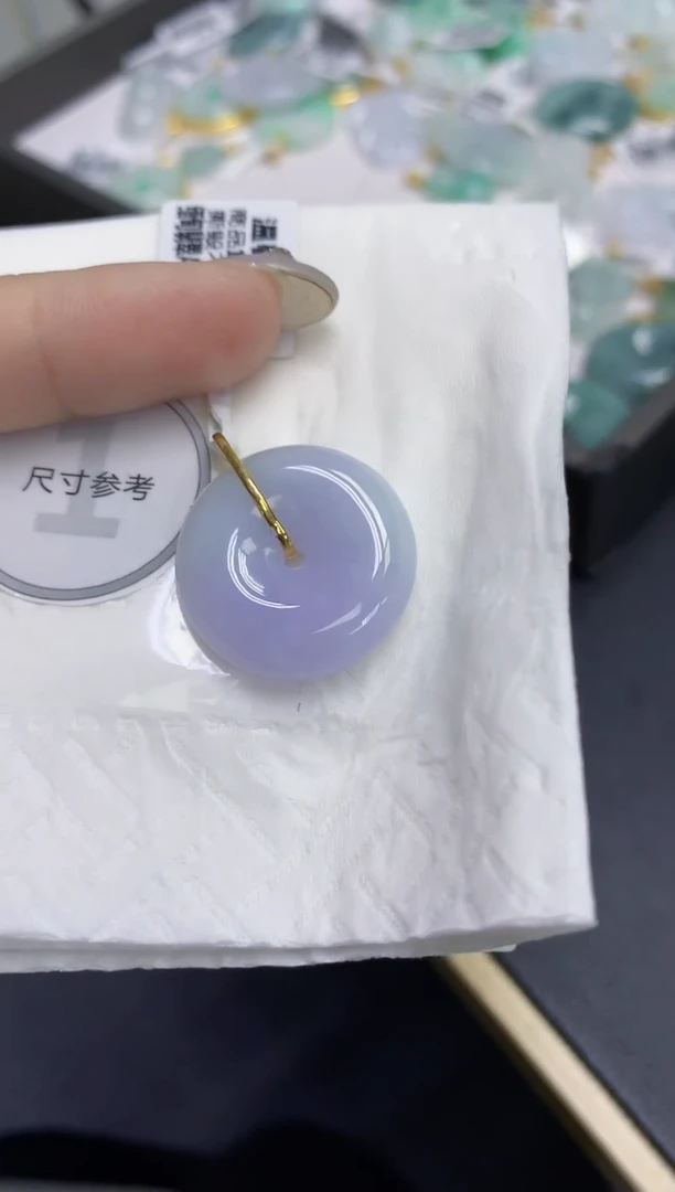 颈饰18K金镶嵌翡翠天然缅甸翡翠A货百元以上9元证书费自理