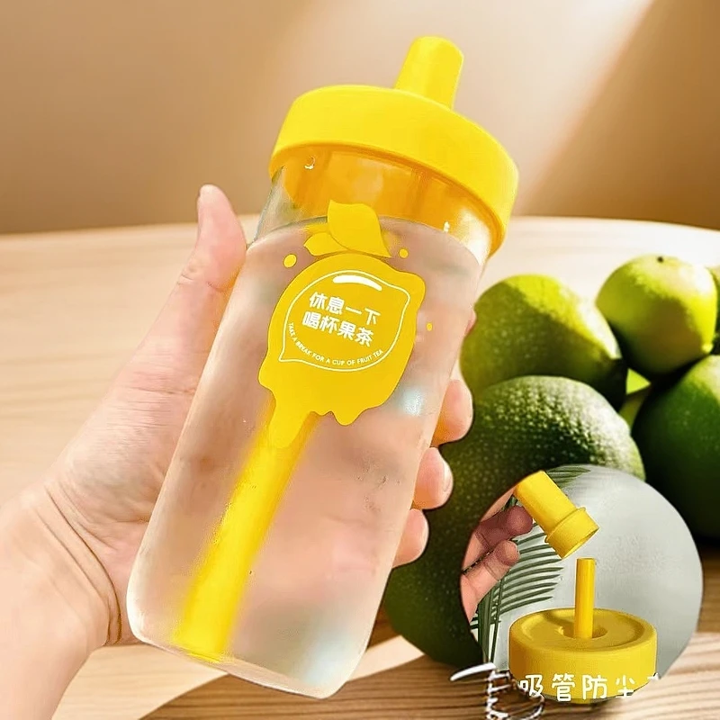 网红玻璃水杯女生高颜值新款2025家用喝水泡茶杯带盖牛奶杯子水杯