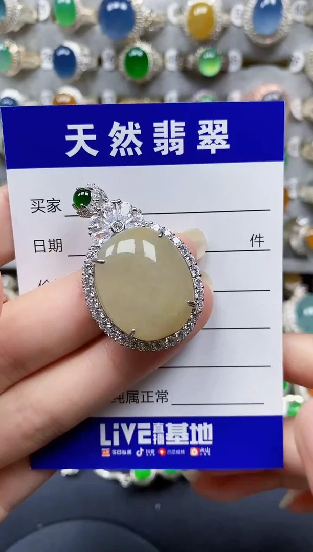 翡翠银S925镶嵌颈饰124