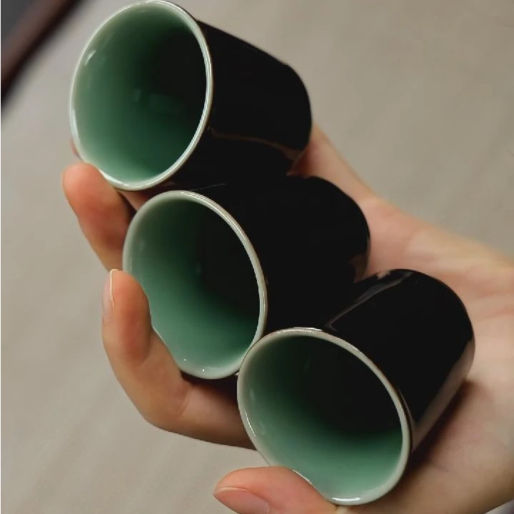 梵山暮云 尚唐青瓷 黑釉 闻香杯35cc 三只