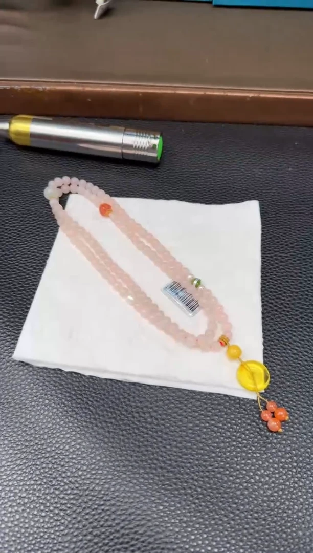 【闪购商品】和田玉颈饰未镶嵌藕粉108颗多圈卡6