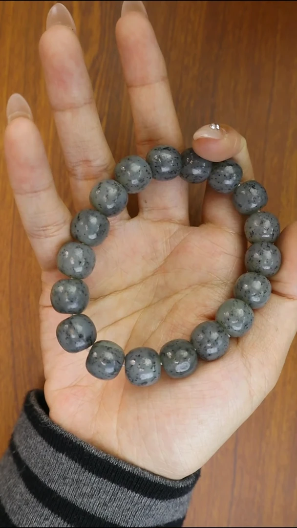 未镶嵌手串和田玉和田玉青花点墨