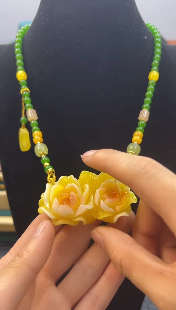 【闪购商品】蜜蜡颈饰14K金镶嵌X808