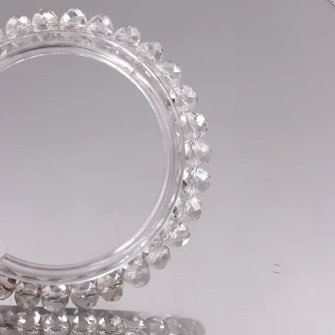 天然巴西白水晶算盘工艺水晶手串D1225-珠径7mm-多样性发一