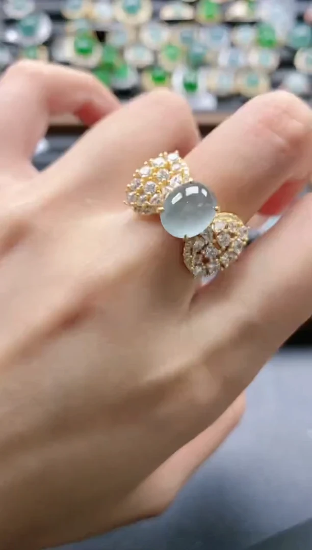 【闪购商品】翡翠戒指银S925镶嵌51511