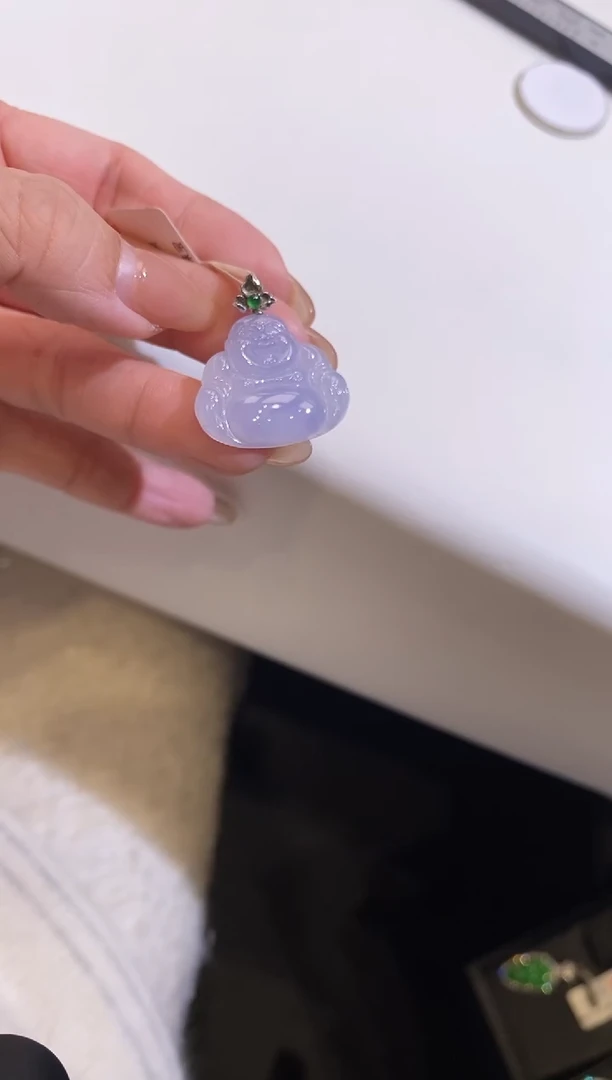 吊坠(不含链)18K金镶嵌翡翠佛公