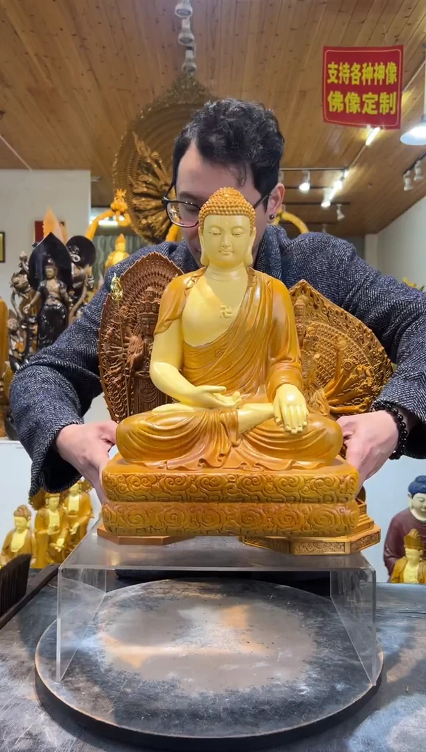 香樟木淡**风坐姿药师佛