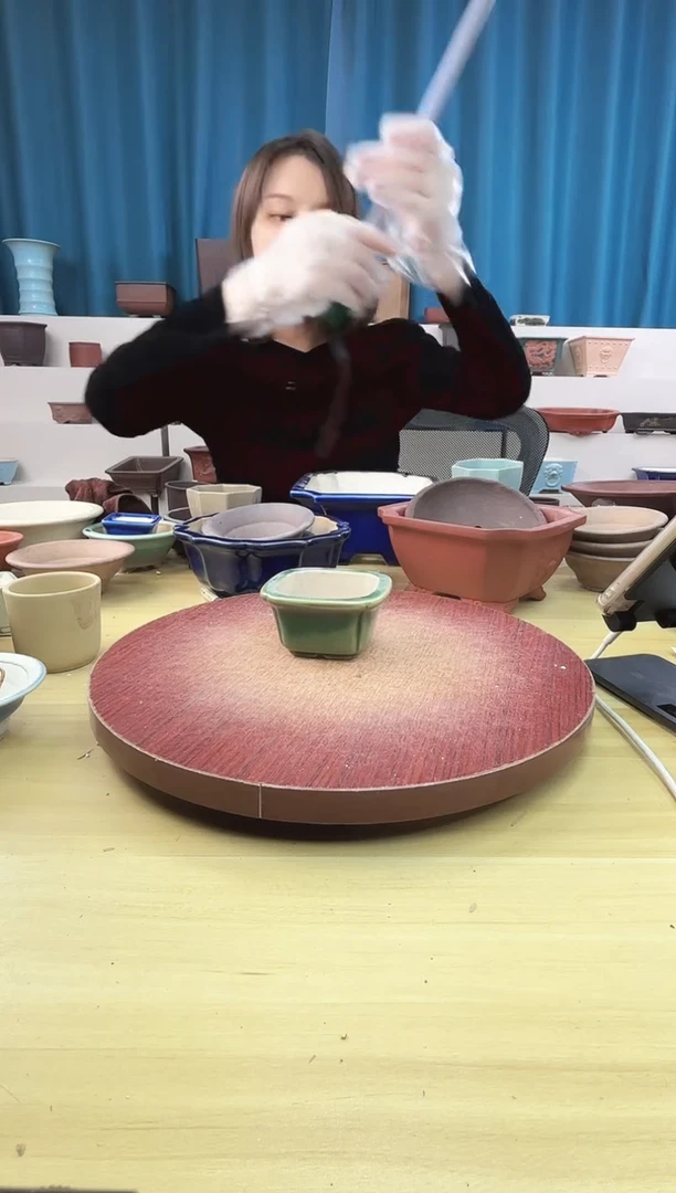 紫砂花盆浅草紫砂花盆微瑕