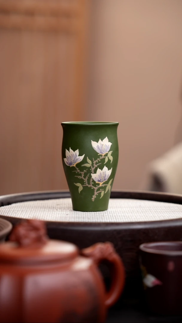 【闪购商品】紫砂茶壶民国绿闻香杯玉兰
