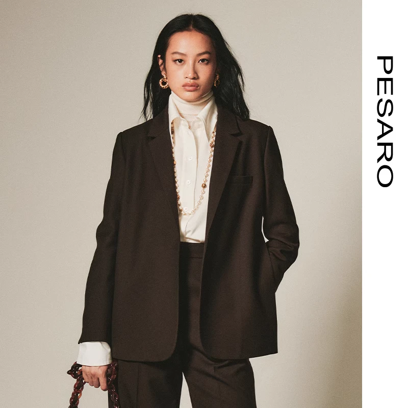 PESARO黄蕙玲女装复古宽肩直身中性风西服3209-9P25